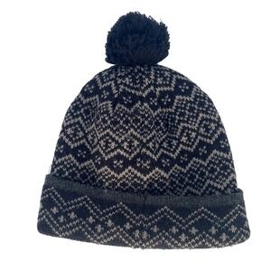Dressmann Nordic Scandinavian Wool Blend One Size Fair Isle Bobble Beanie Hat